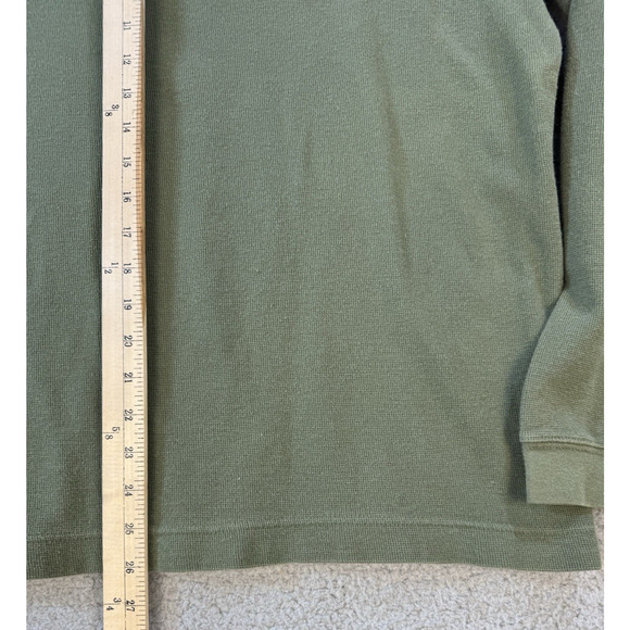 Mens Dockers Green Henley Shirt XL Long Sleeve Cotton Casual Top - Picture 3 of 16